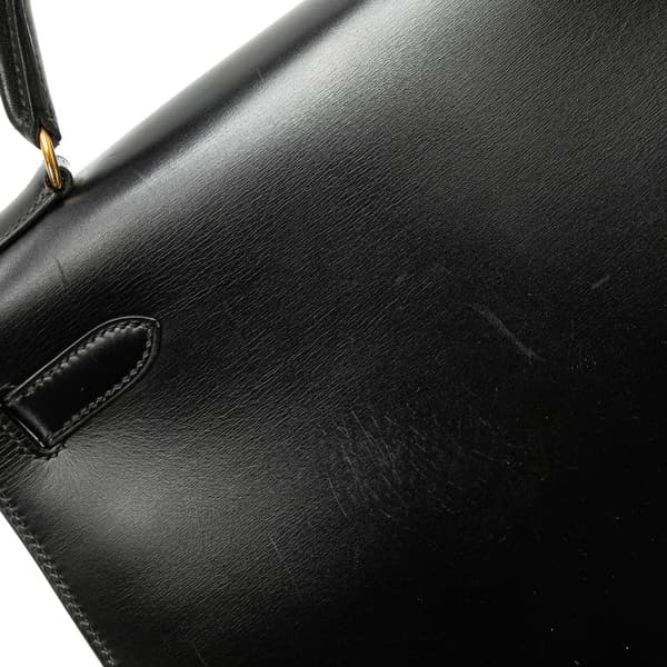 Pre-owned Hermès Box Calf Kelly Sellier 32 Black