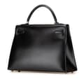 Miniatyrbild 2 av 10: Pre-owned Hermès Box Calf Kelly Sellier 32 Black