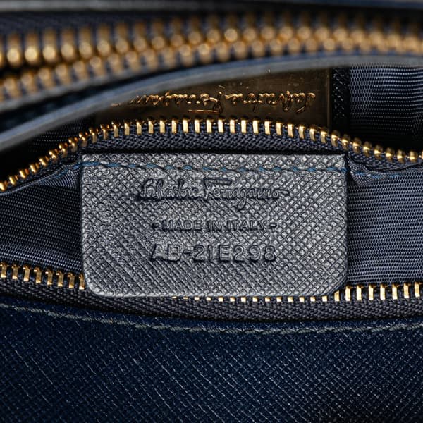 Pre-owned Ferragamo Leather Tracy Vara Satchel Blue