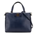Miniatyrbillede 1 af 10: Pre-owned Ferragamo Leather Tracy Vara Satchel Blue
