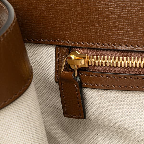 Pre-owned Gucci Small GG Supreme Interlocking G Tote Brown