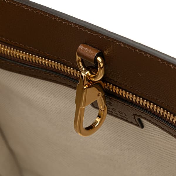 Pre-owned Gucci Small GG Supreme Interlocking G Tote Brown