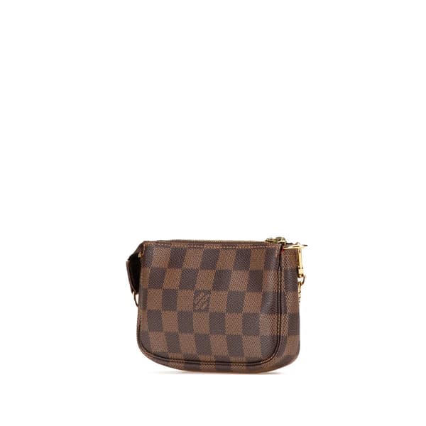 Pre-owned Louis Vuitton Damier Ebene Mini Pochette Accessoires Brown