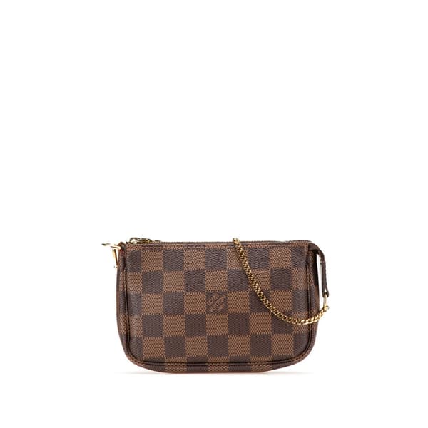 Pre-owned Louis Vuitton Damier Ebene Mini Pochette Accessoires Brown