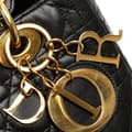 Miniatyrbild 9 av 10: Pre-owned Dior Medium Lambskin Cannage Lady Dior Black