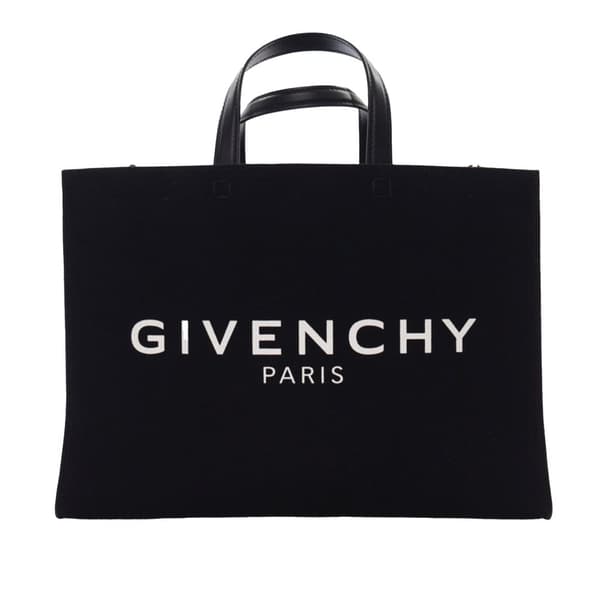 Pre-owned Givenchy Medium Canvas G Tote Shopping Bag Black