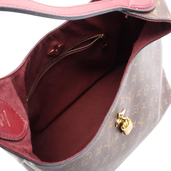 Pre-owned Louis Vuitton LOUIS VUITTON Flower hobo Shoulder Bag M43547 Monogram PVC coated canvas leather Brown Bordeaux Bordeaux Used Women