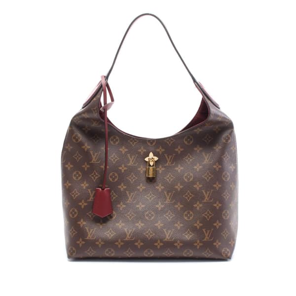 Pre-owned Louis Vuitton LOUIS VUITTON Flower hobo Shoulder Bag M43547 Monogram PVC coated canvas leather Brown Bordeaux Bordeaux Used Women