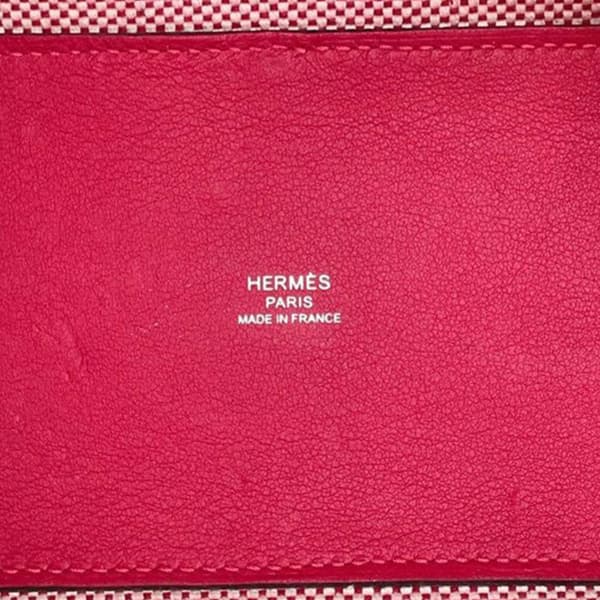 Pre-owned Hermès Toile and Swift Cabas H en Biais 27 Pink