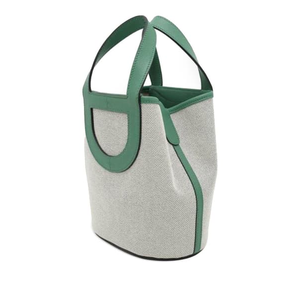 Pre-owned Hermès Toile and Swift In the Loop 18 Gray