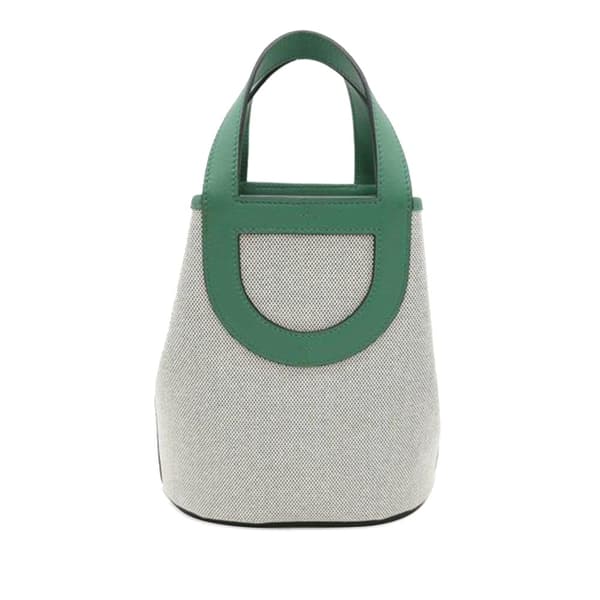 Pre-owned Hermès Toile and Swift In the Loop 18 Gray