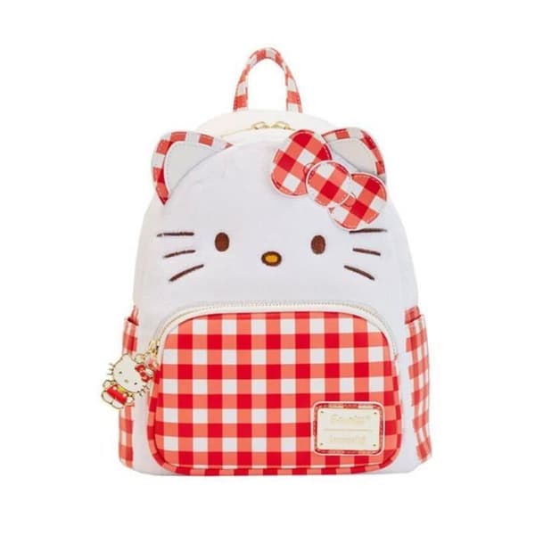 Mini Ryggsäck - Loungefly - Hello Kitty - Gingham - 23x11x27cm - Syntetiskt läder