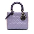 Pikkukuva 1 / 10: Pre-owned Dior Medium Tricolor Lambskin Cannage Lady Dior Purple