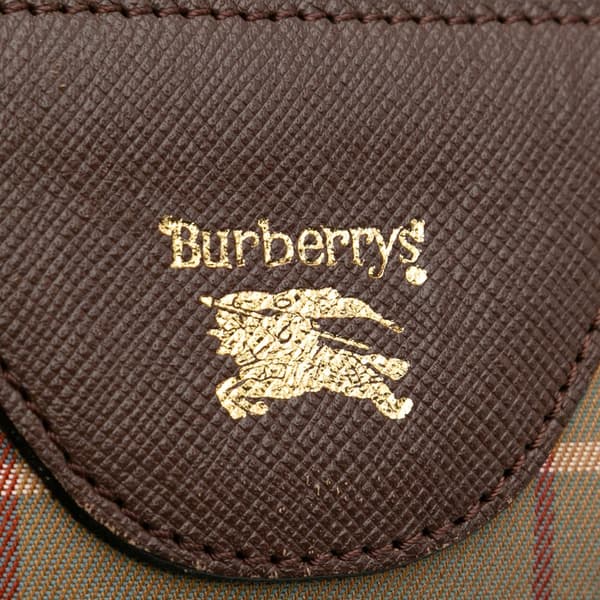 Pre-owned Burberry Vintage Check Canvas Satchel Brown