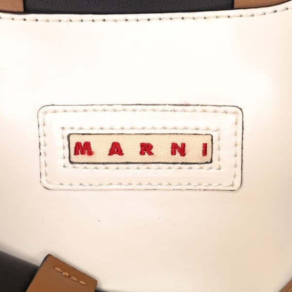 Pre-owned Marni Felt Trimmed Leather Museo Shopper Tote Gray