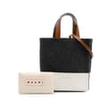 Pikkukuva 10 / 10: Pre-owned Marni Felt Trimmed Leather Museo Shopper Tote Gray