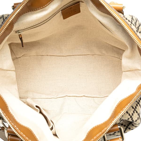 Pre-owned Gucci Diamante Canvas Sukey Satchel Brown