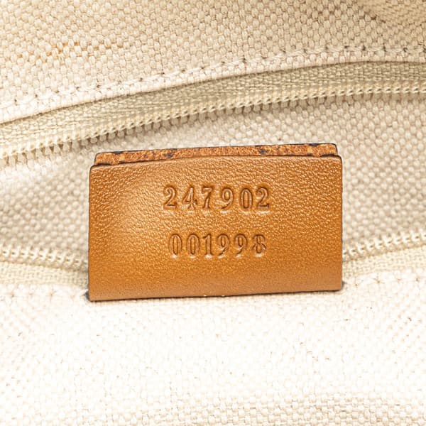 Pre-owned Gucci Diamante Canvas Sukey Satchel Brown