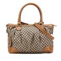 Miniatyrbillede 1 af 10: Pre-owned Gucci Diamante Canvas Sukey Satchel Brown