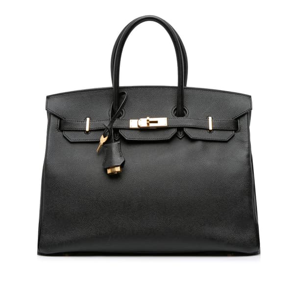 Pre-owned Hermès Epsom Birkin Retourne 35 Black