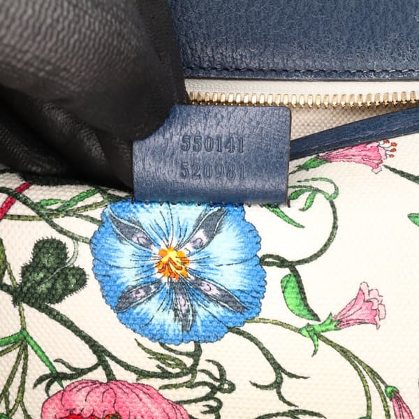 Pre-owned Gucci Medium Canvas Flora Satchel White