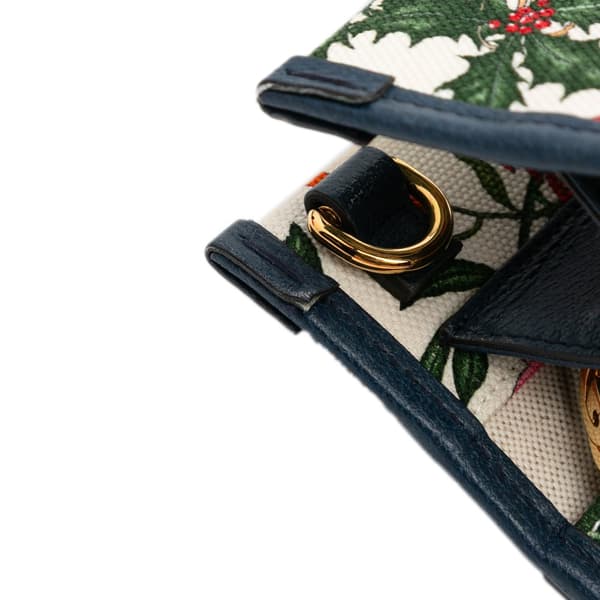 Pre-owned Gucci Medium Canvas Flora Satchel White