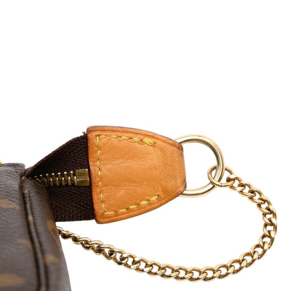 Pre-owned Louis Vuitton Monogram Mini Pochette Accessoires Brown