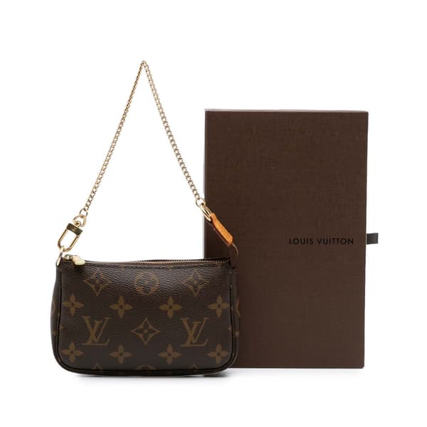 Pre-owned Louis Vuitton Monogram Mini Pochette Accessoires Brown