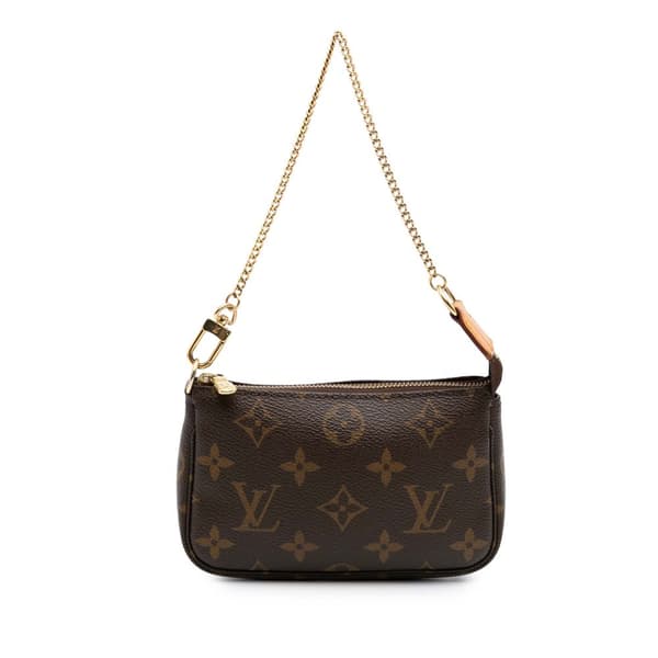 Pre-owned Louis Vuitton Monogram Mini Pochette Accessoires Brown