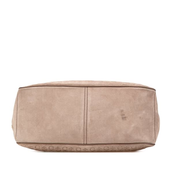 Pre-owned Celine C Macadam Suede Boogie Handbag Brown