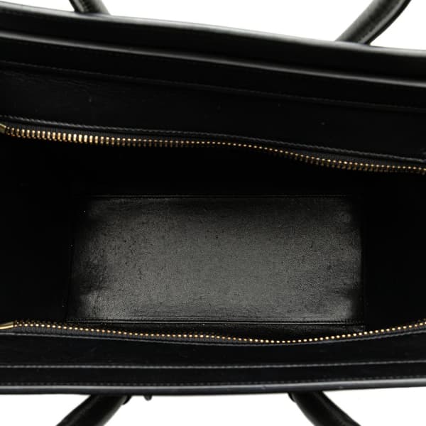 Pre-owned Celine Micro Tricolor Leather Luggage Tote Gray
