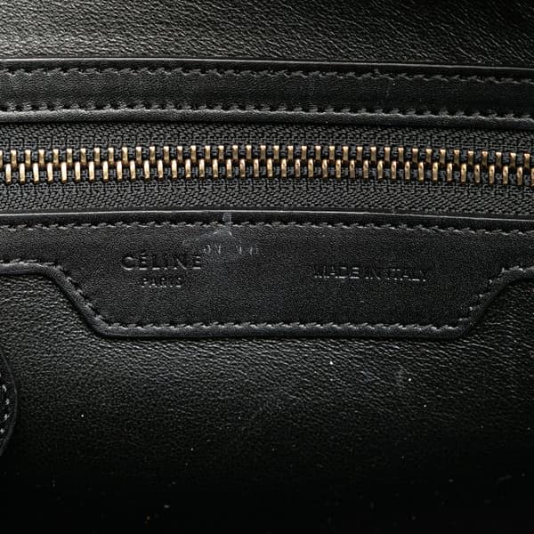 Pre-owned Celine Micro Tricolor Leather Luggage Tote Gray