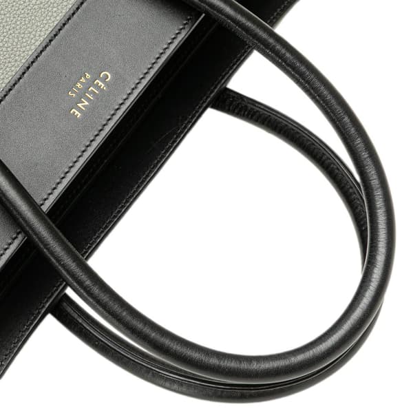 Pre-owned Celine Micro Tricolor Leather Luggage Tote Gray
