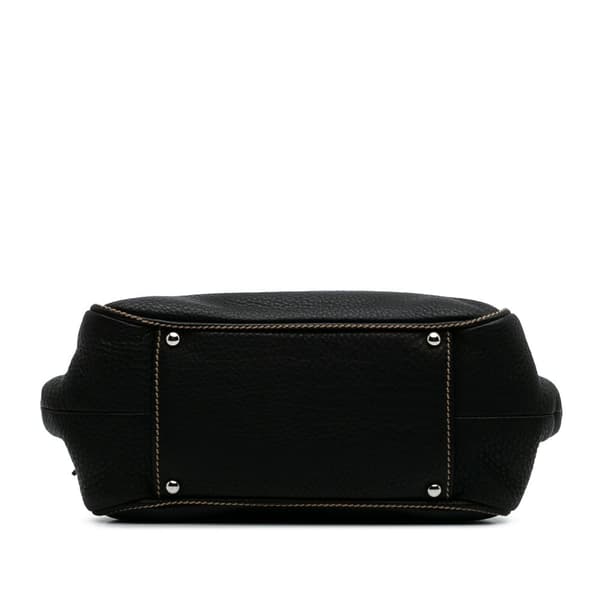 Pre-owned Chanel Medium Pebbled Calfskin LAX Tassel Handbag Black