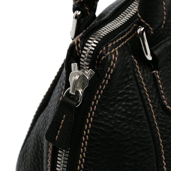 Pre-owned Chanel Medium Pebbled Calfskin LAX Tassel Handbag Black
