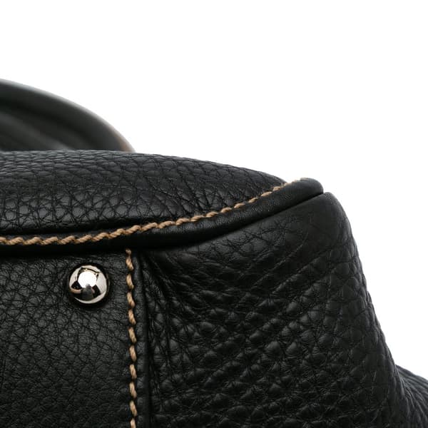 Pre-owned Chanel Medium Pebbled Calfskin LAX Tassel Handbag Black