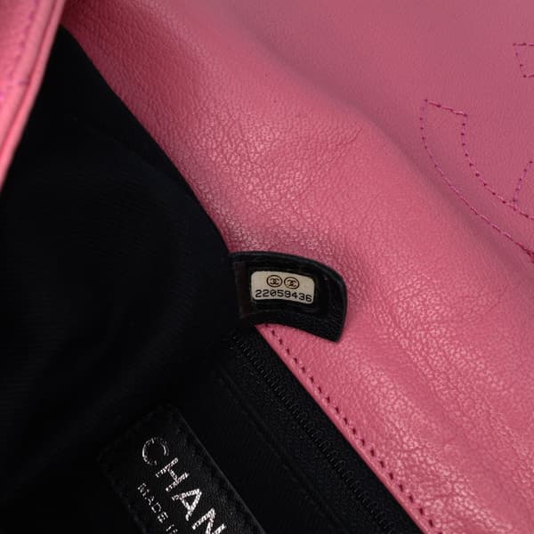 Pre-owned Chanel Small Quilted Shiny Goatskin Double Carry Waist Chain Flap Pink