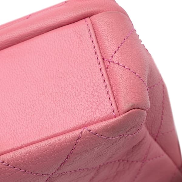 Pre-owned Chanel Small Quilted Shiny Goatskin Double Carry Waist Chain Flap Pink
