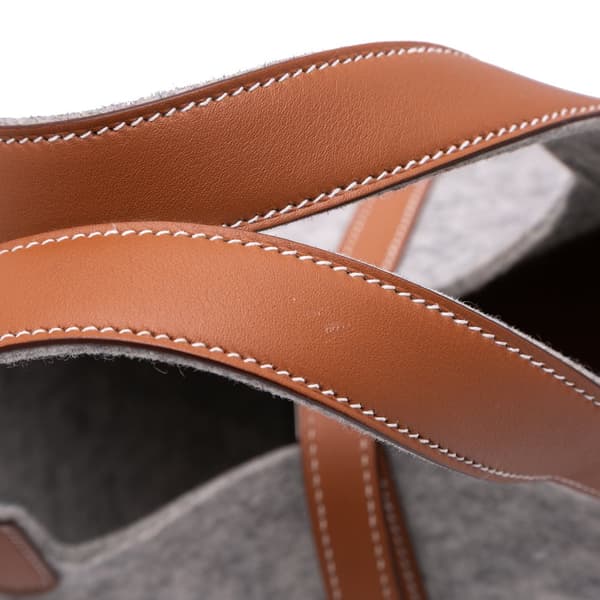 Pre-owned Hermès Felt and Swift Picotin Lock 18 Gray