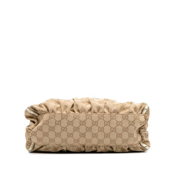Pre-owned Gucci GG Canvas Abbey D Ring Handbag Brown