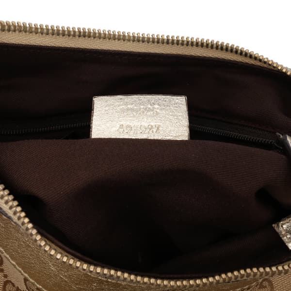 Pre-owned Gucci GG Canvas Abbey D Ring Handbag Brown