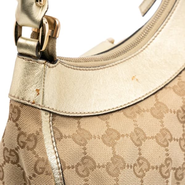 Pre-owned Gucci GG Canvas Abbey D Ring Handbag Brown