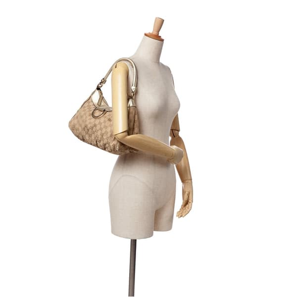 Pre-owned Gucci GG Canvas Abbey D Ring Handbag Brown