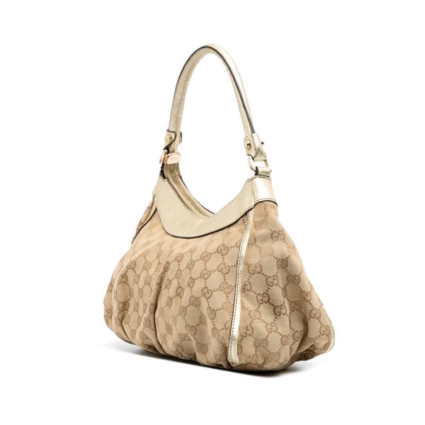 Pre-owned Gucci GG Canvas Abbey D Ring Handbag Brown