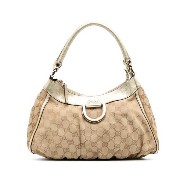 Pre-owned Gucci GG Canvas Abbey D Ring Handbag Brown