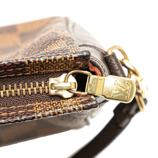 Pre-owned Louis Vuitton Damier Ebene Trousse Pochette Brown