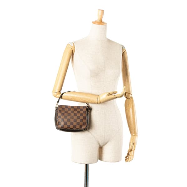 Pre-owned Louis Vuitton Damier Ebene Trousse Pochette Brown