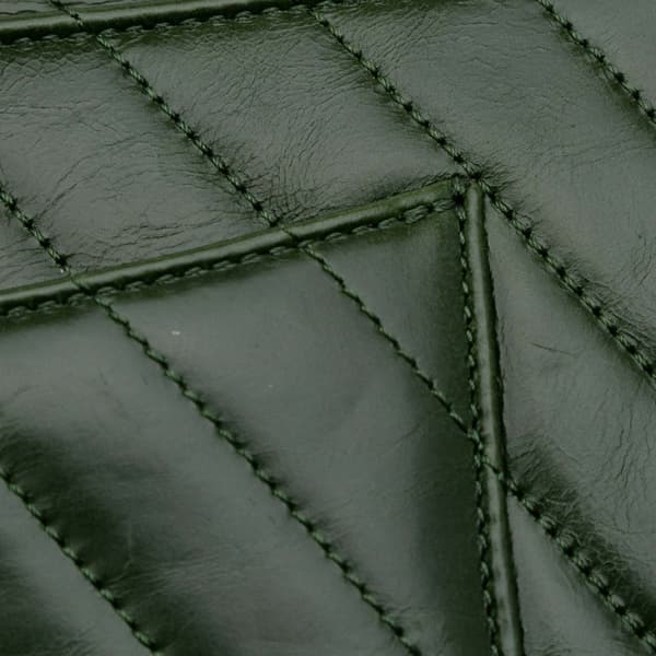 Pre-owned Chanel Medium Chevron Aged Calfskin Coco Top Handle Bag Green
