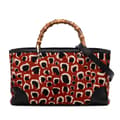 Miniatyrbild 1 av 10: Pre-owned Gucci Medium Pony Hair Bamboo Shopper Satchel Red