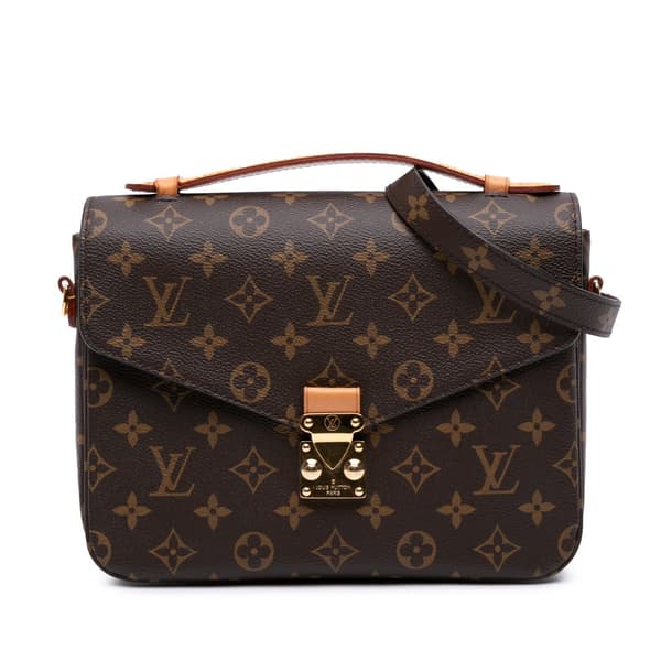 Pre-owned Louis Vuitton Monogram Pochette Metis Brown